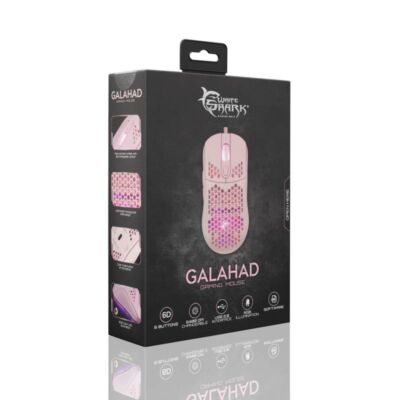 White Shark GM-5007P GALAHAD gamer egér,pink, 6400 dpi
